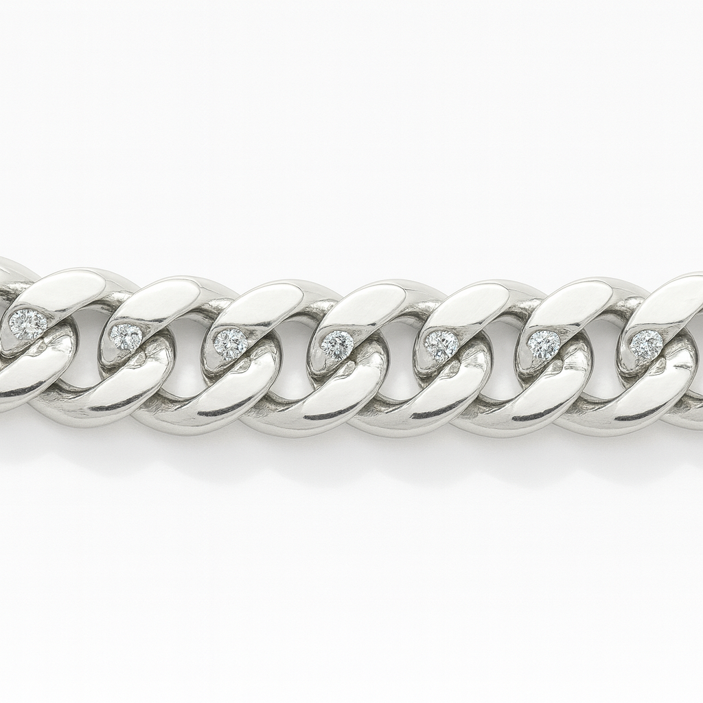 925 Sterling Silver Majestic Carved Cuban Curb Chain