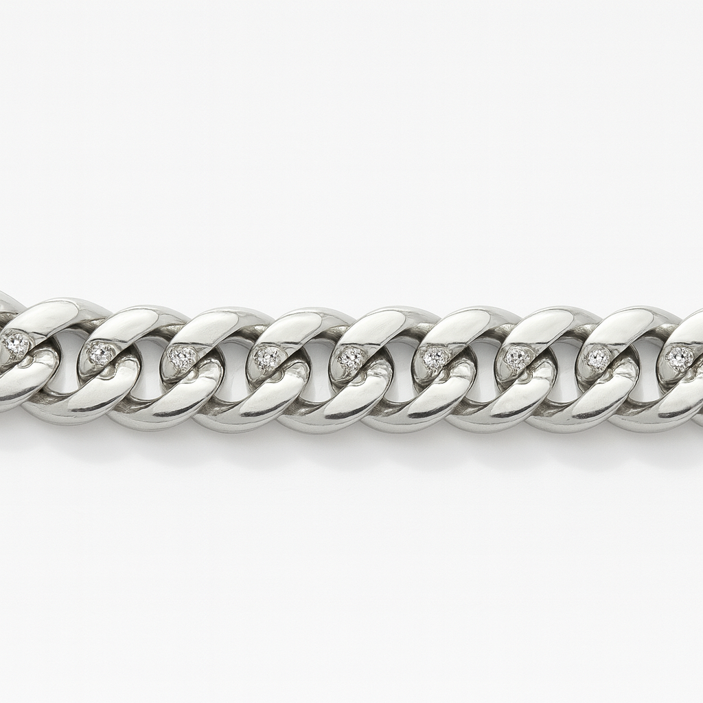925 Sterling Silver Majestic Carved Cuban Curb Chain