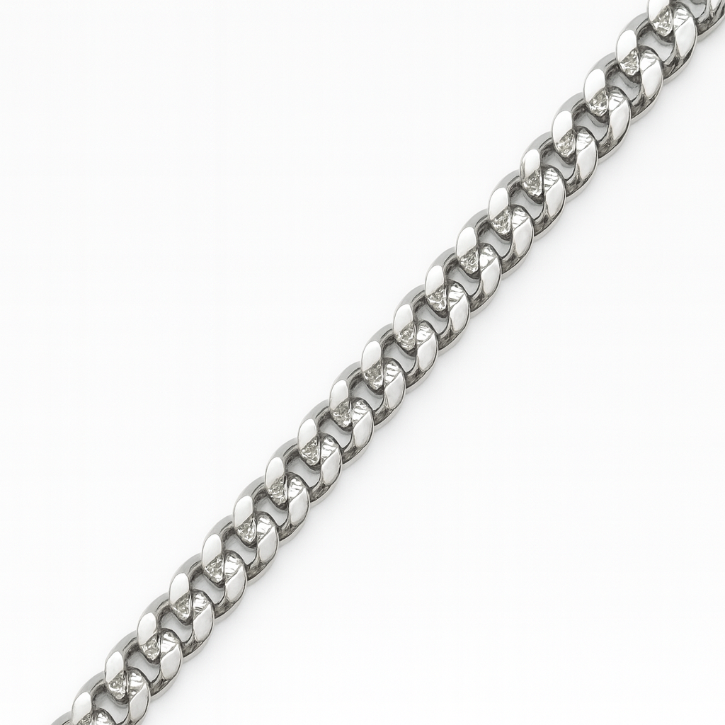 925 Sterling Silver Majestic Carved Cuban Curb Chain