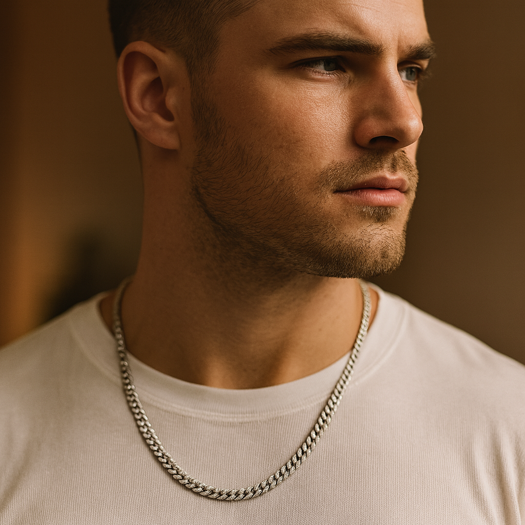 925 Sterling Silver Majestic Carved Cuban Curb Chain