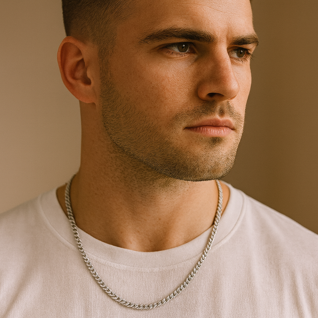 925 Sterling Silver Majestic Carved Cuban Curb Chain