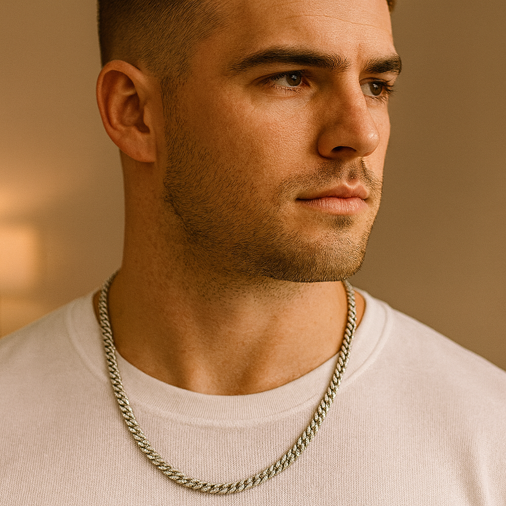 925 Sterling Silver Majestic Carved Cuban Curb Chain