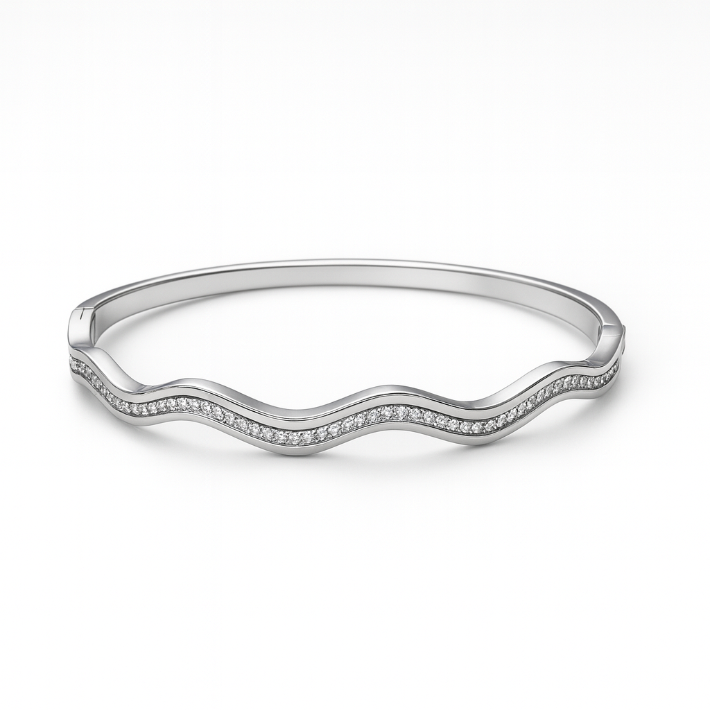 925 Sterling Silver Wave Bangle