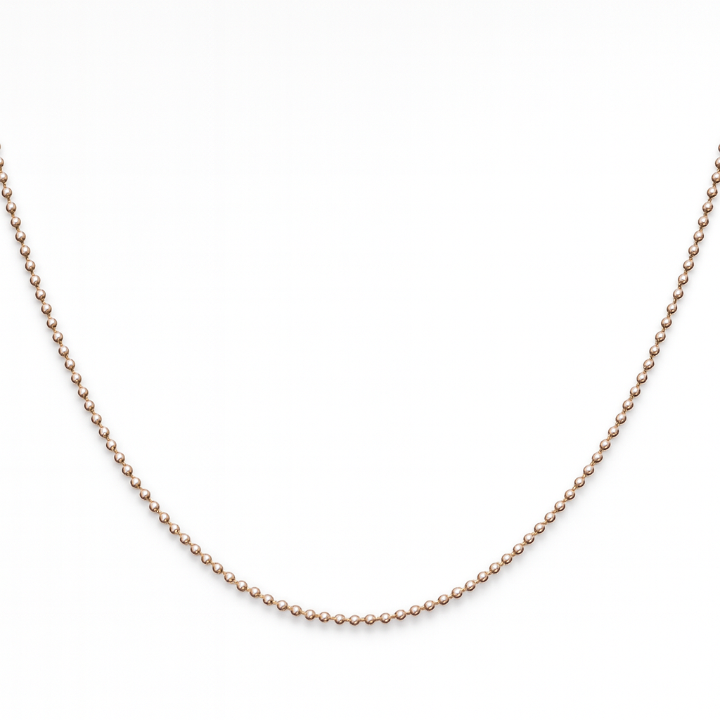 925 Sterling Silver Rose Bead Necklace