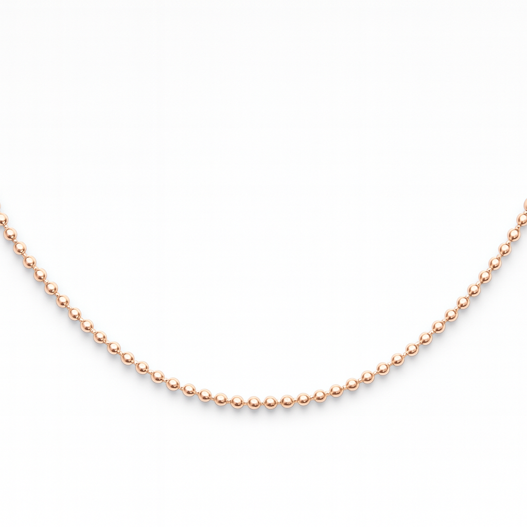 925 Sterling Silver Rose Bead Necklace