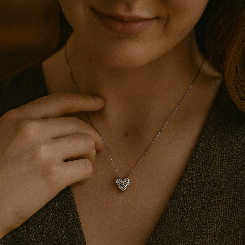 925 Sterling Silver Crystal Heart Pendant