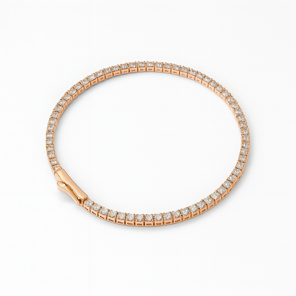Classic Stone-Set Tennis Bracelet in Silver & Rose Gold Tone