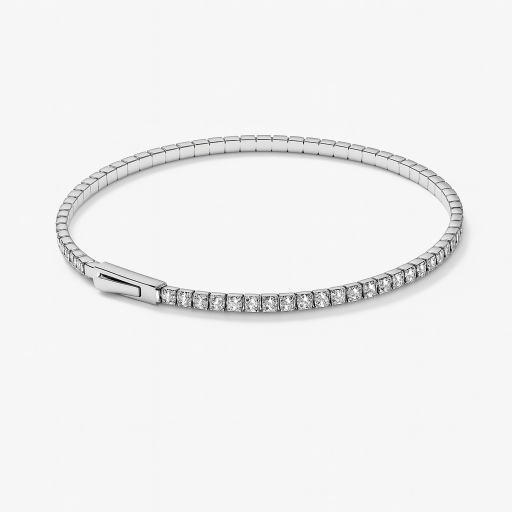 Classic Stone-Set Tennis Bracelet in Silver & Rose Gold Tone