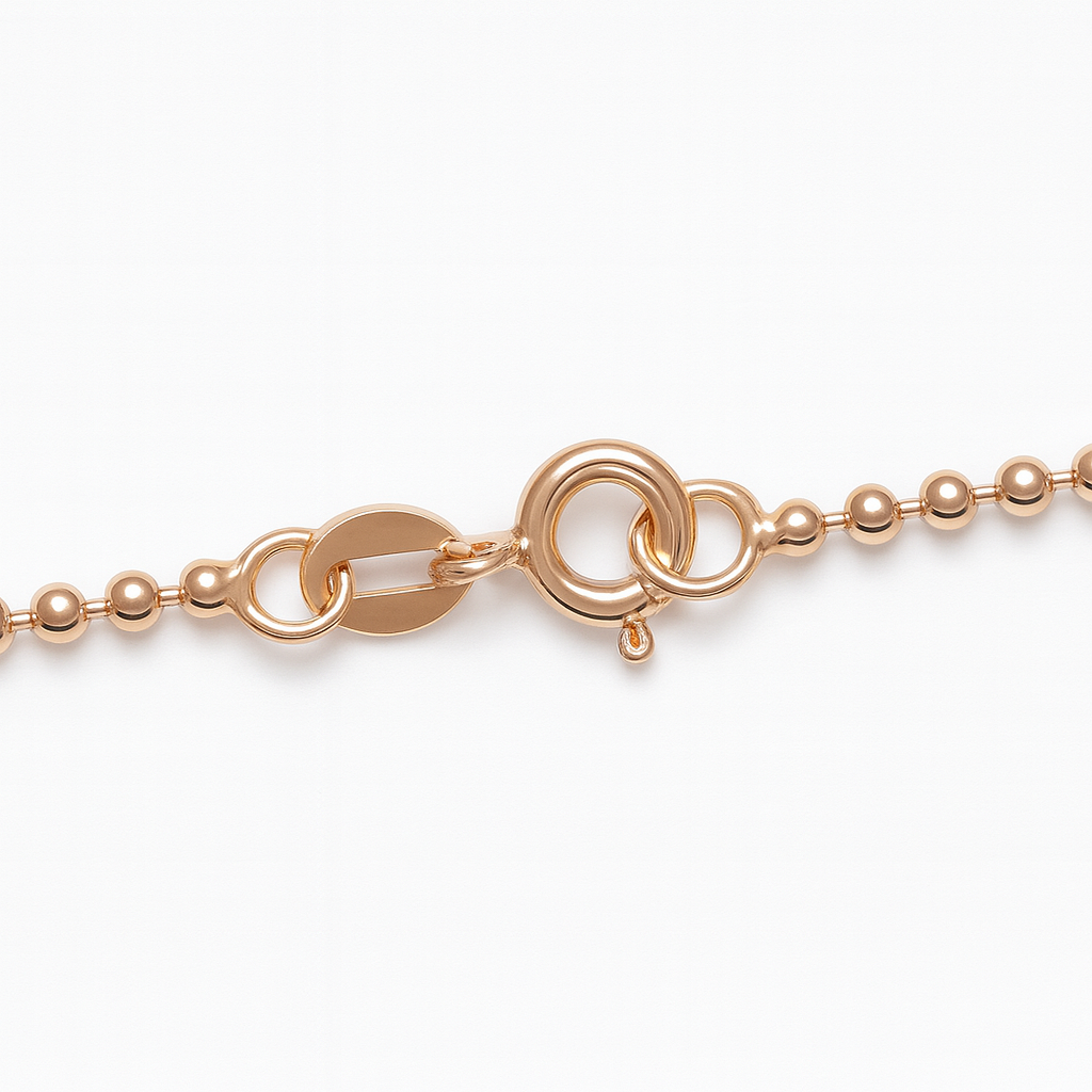 925 Sterling Silver Rose Bead Necklace