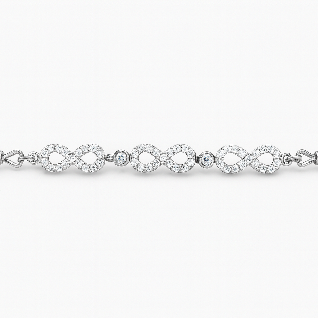 Infinity Sparkle Silver Link Bracelet