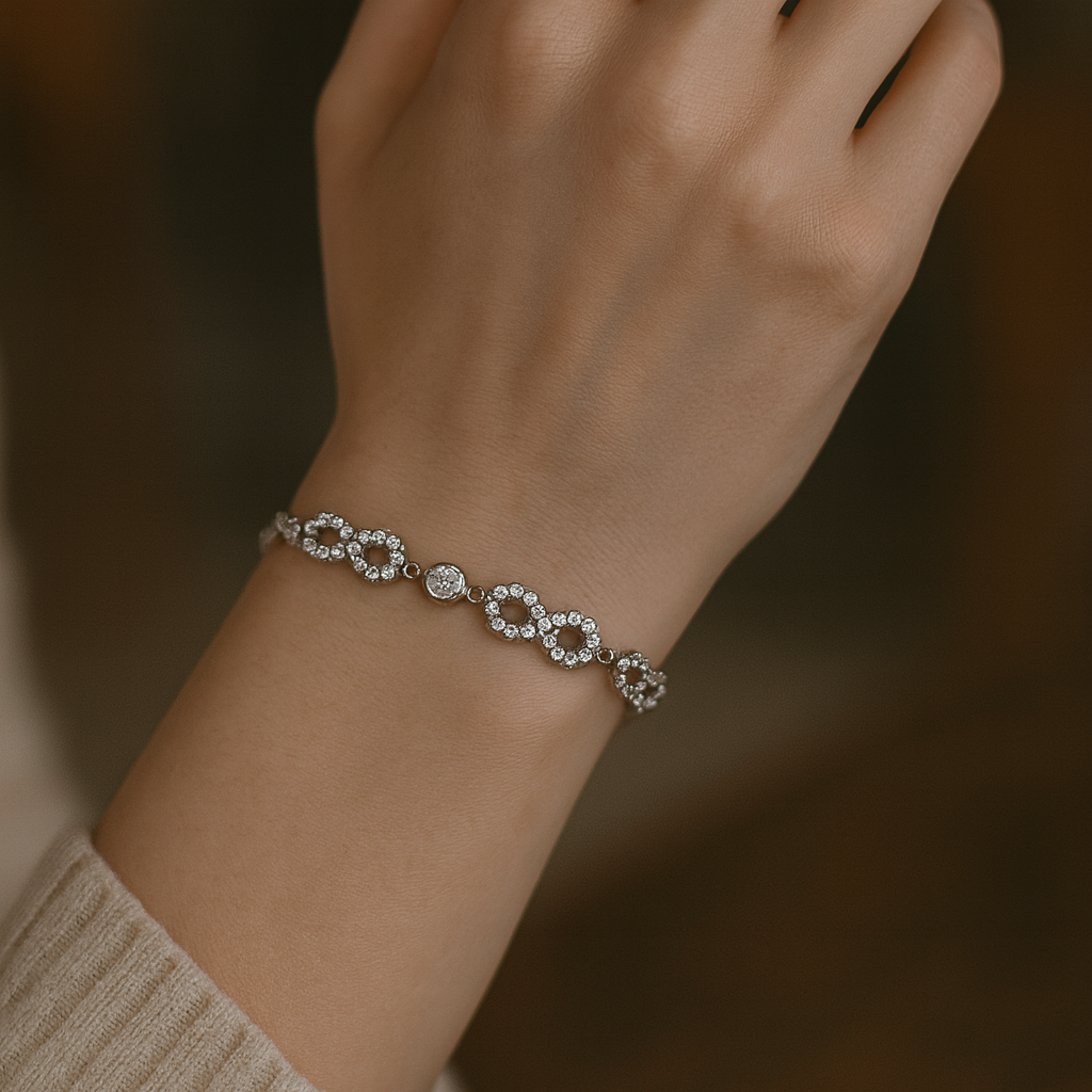 Infinity Sparkle Silver Link Bracelet