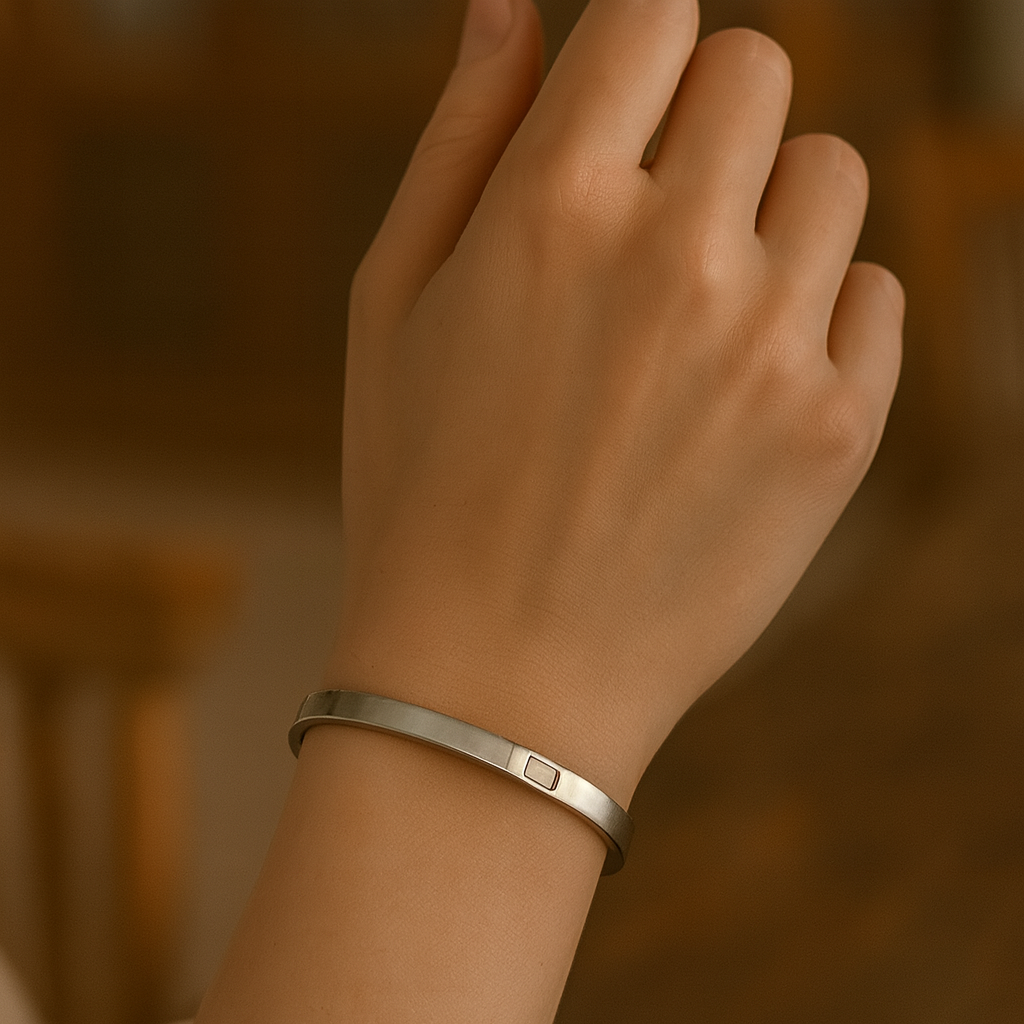 925 Sterling Silver Diamond Mist Kada Bangle