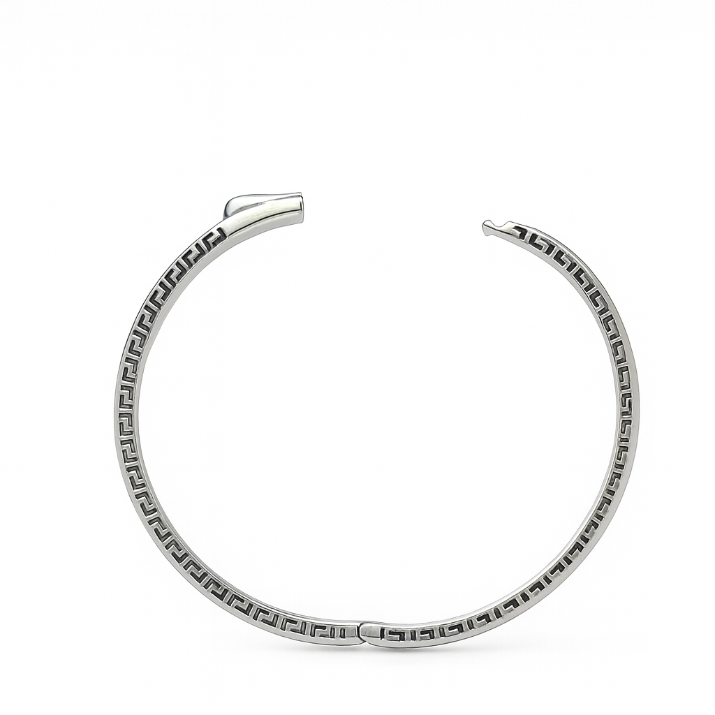 925 Sterling Silver Diamond Mist Kada Bangle