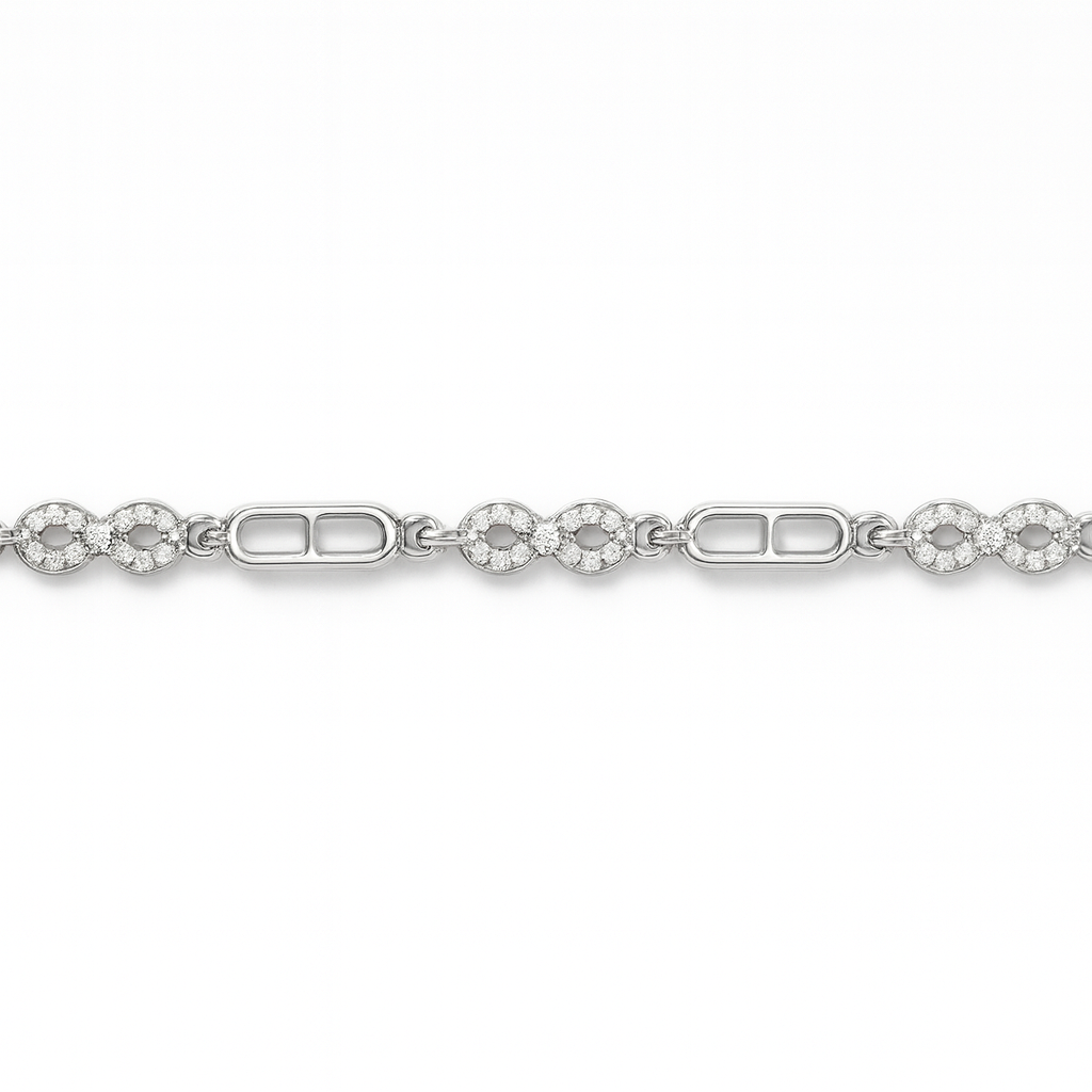 Infinity Sparkle Link Silver Bracelet