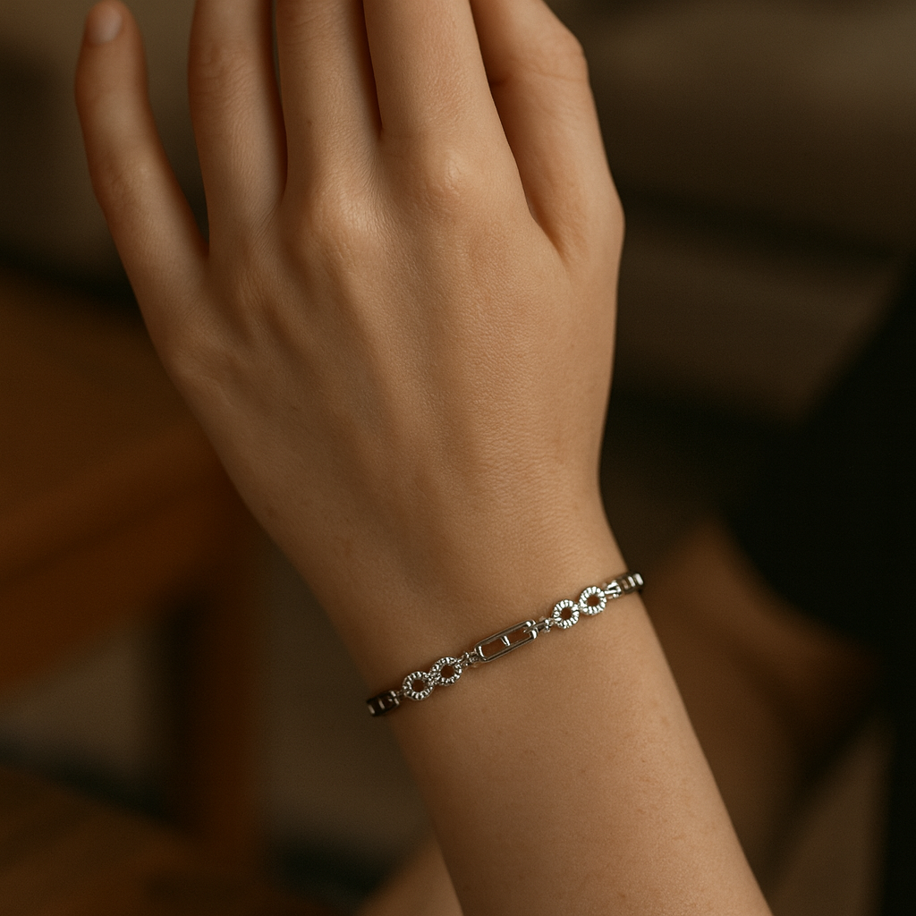 Infinity Sparkle Link Silver Bracelet