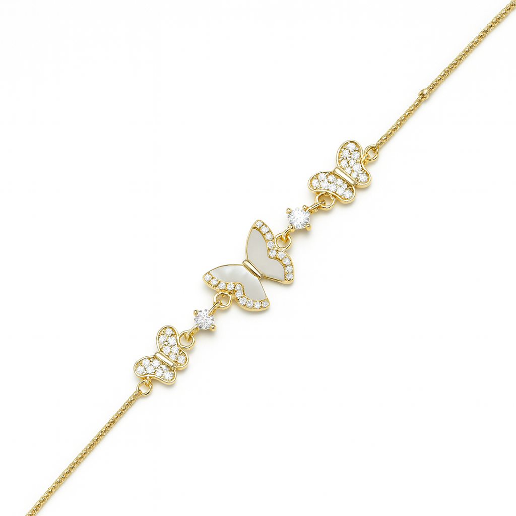 925 Sterling Silver Dreamy Butterfly Charm Bracelet