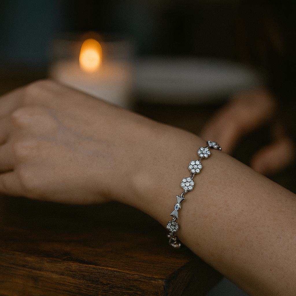 925 Sterling Silver Sweet Pearl-Drape Bracelet