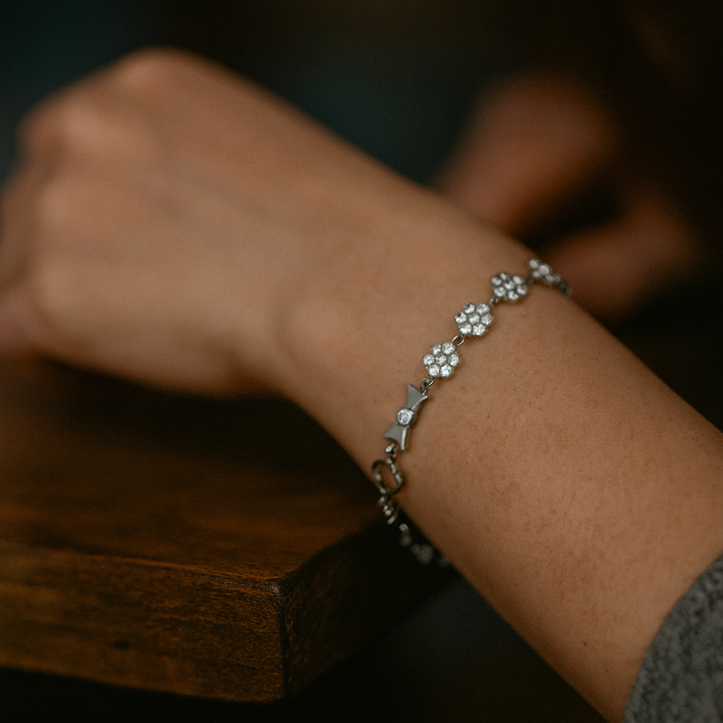 925 Sterling Silver Sweet Pearl-Drape Bracelet