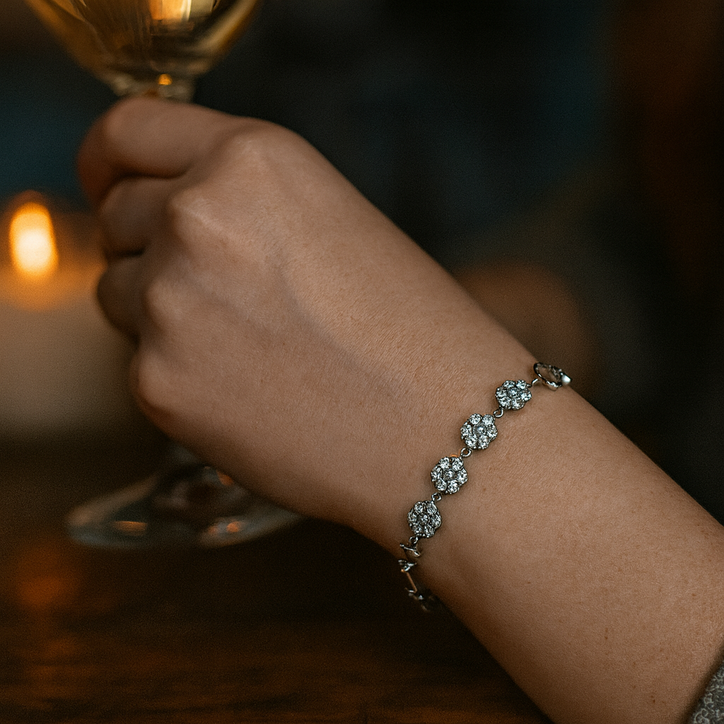 925 Sterling Silver Sweet Pearl-Drape Bracelet