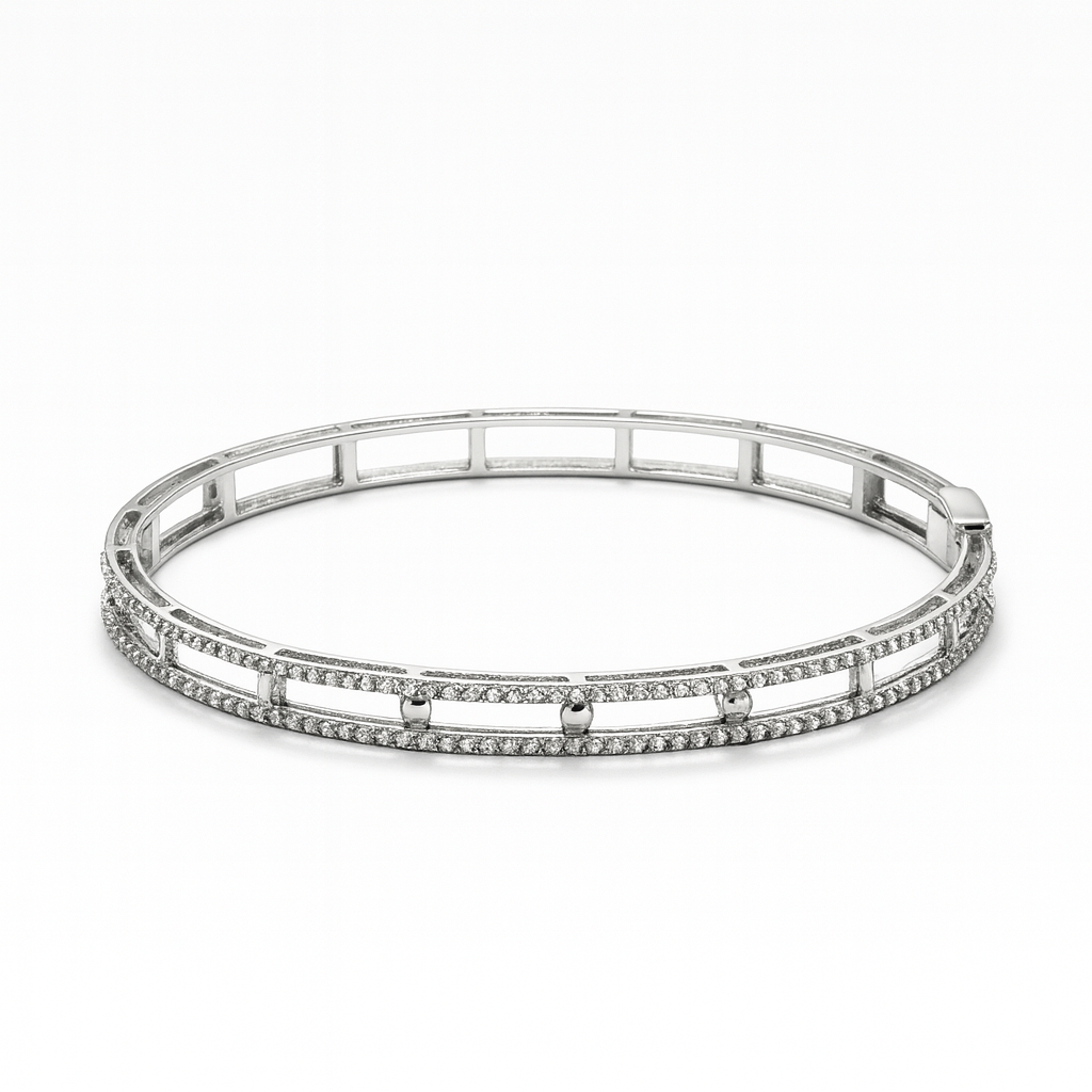 925 Sterling Silver Slim Multi Layer Bangle