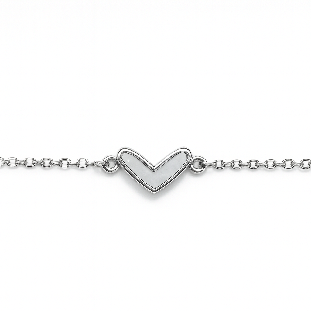Minimalist Chevron Inlay Silver Bracelet