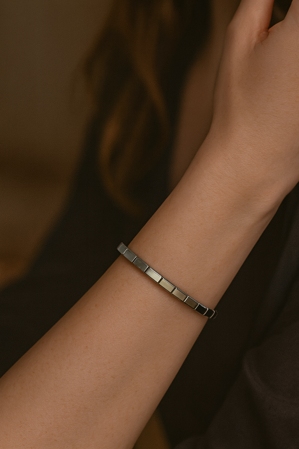 925 Sterling Silver Rectangle-Link Bracelet