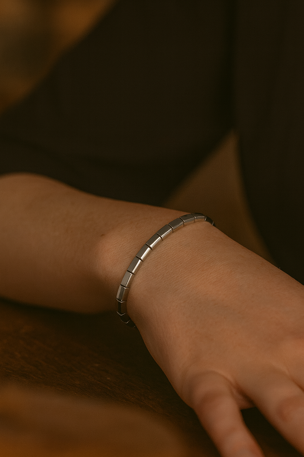 925 Sterling Silver Rectangle-Link Bracelet