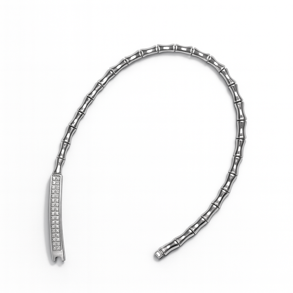 925 Sterling Silver Crystal Chic Block Bracelet