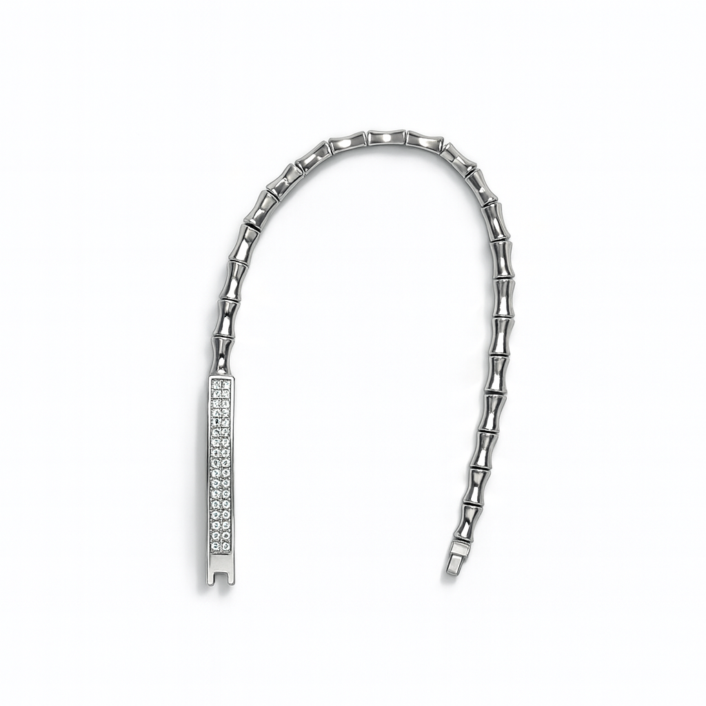 925 Sterling Silver Crystal Chic Block Bracelet