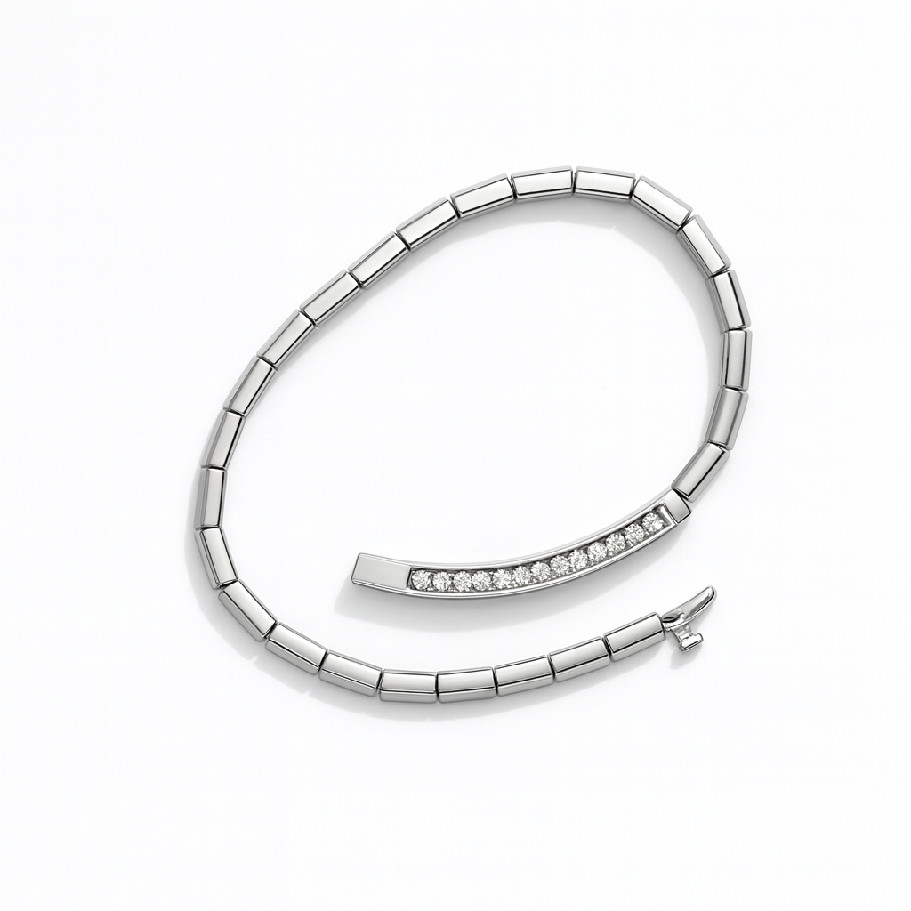 925 Sterling Silver Rectangle-Link Bracelet