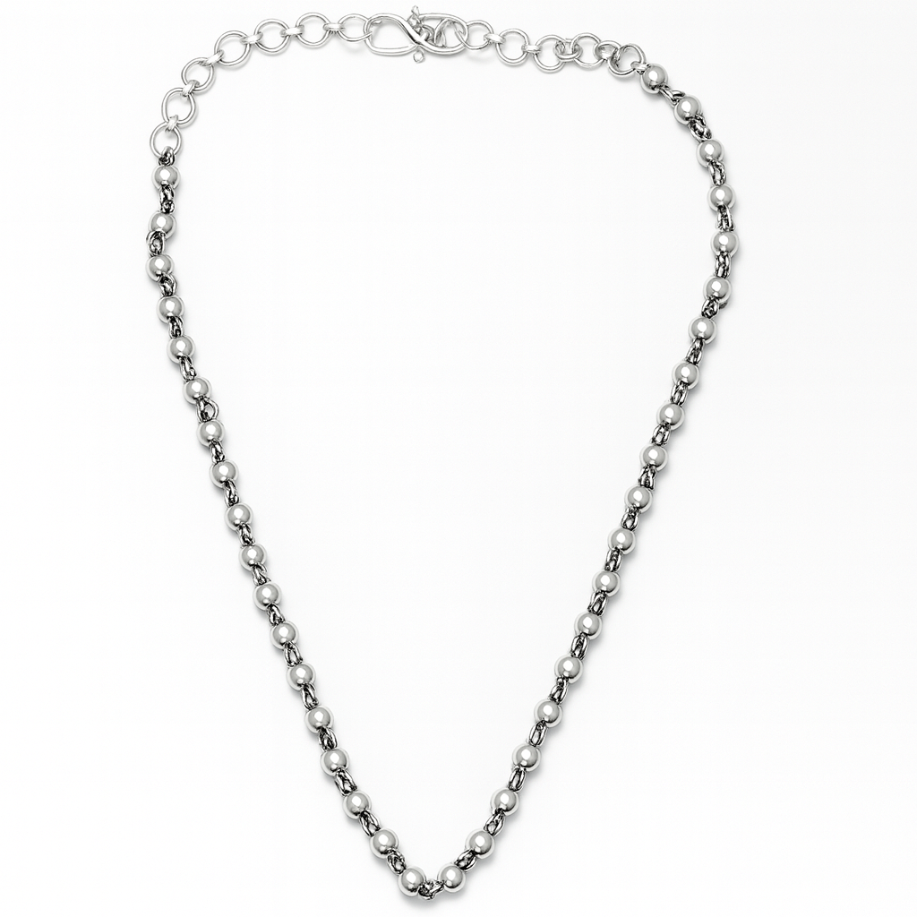 925 Sterling Silver Heavy Bead-Link Chain