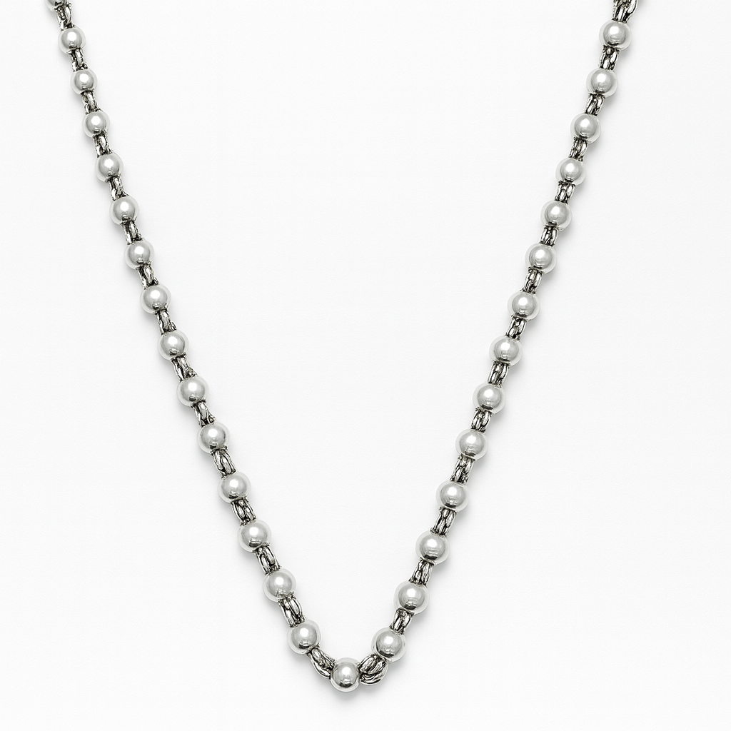 925 Sterling Silver Heavy Bead-Link Chain