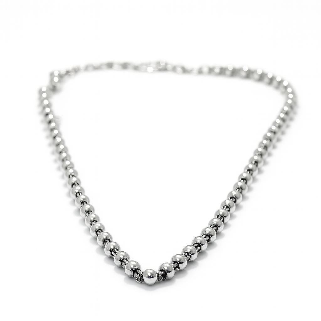 925 Sterling Silver Heavy Bead-Link Chain