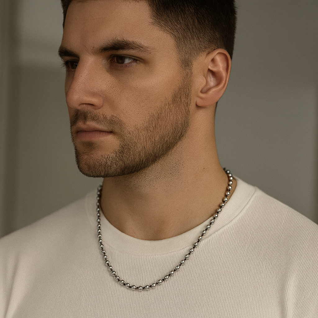 925 Sterling Silver Heavy Bead-Link Chain