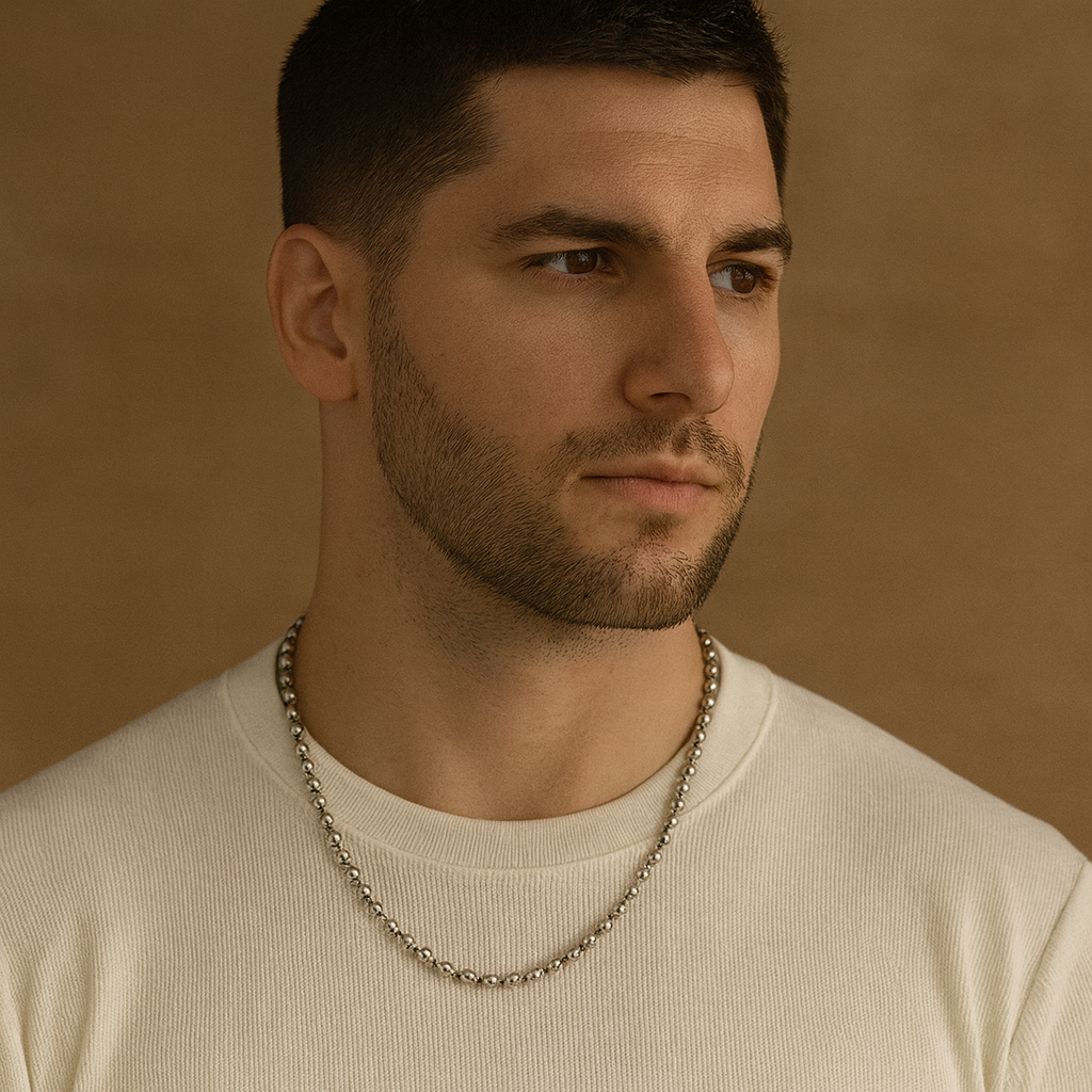 925 Sterling Silver Heavy Bead-Link Chain