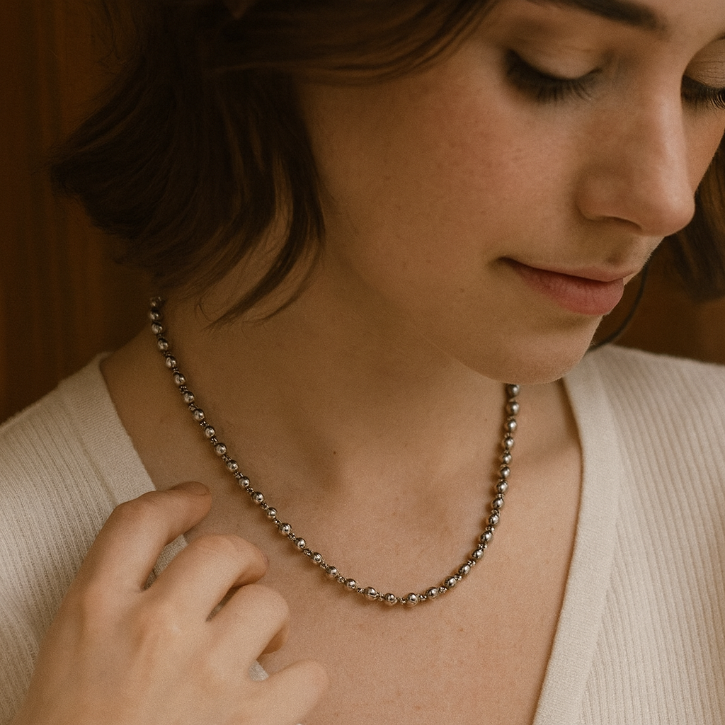 925 Sterling Silver Heavy Bead-Link Chain