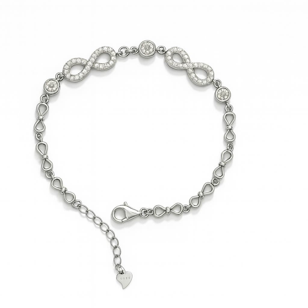 Infinity Sparkle Silver Link Bracelet