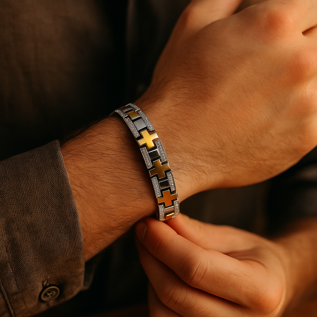 925 Sterling Silver Valor Cross Bracelet