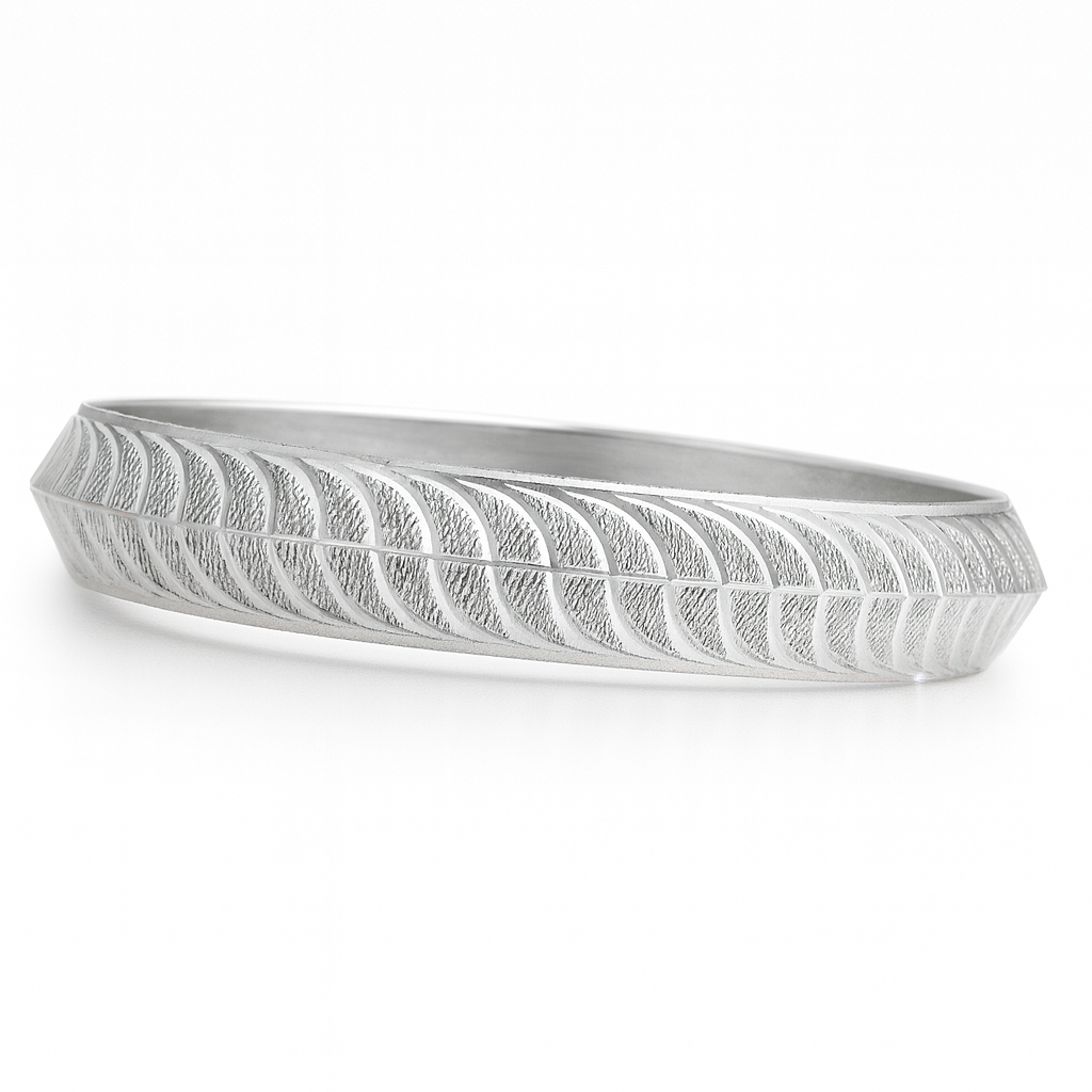925 Sterling Silver Nature Curve Kada