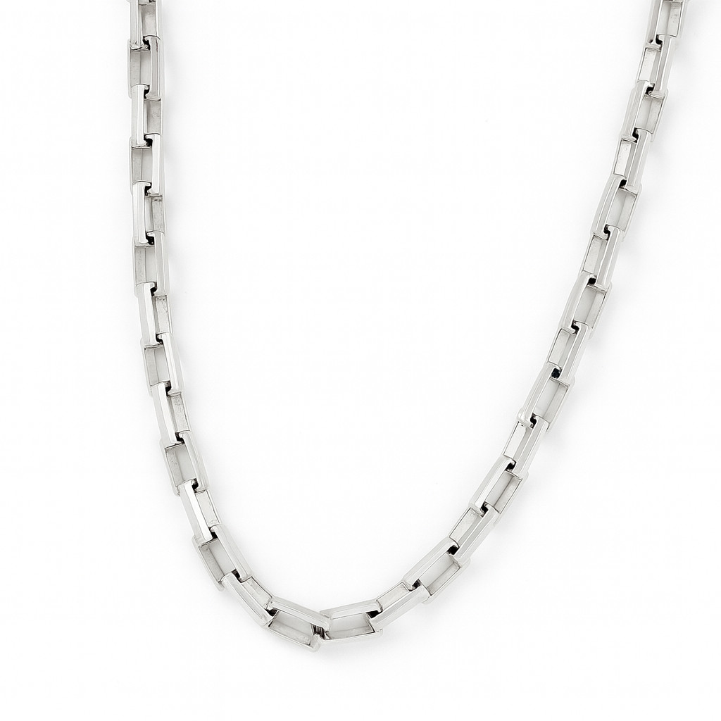 925 Sterling Silver Italian Cubic Paperclip Chain