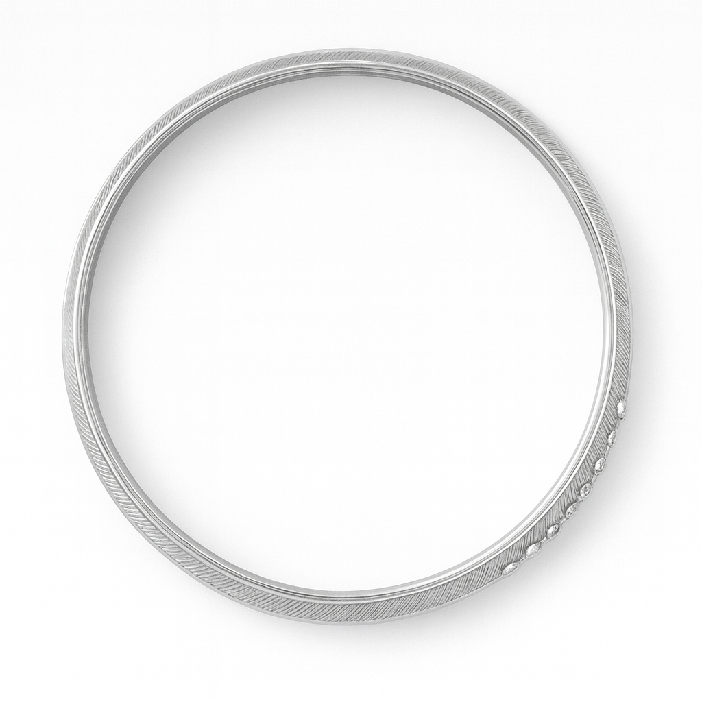 925 Sterling Silver Circle Line Kada