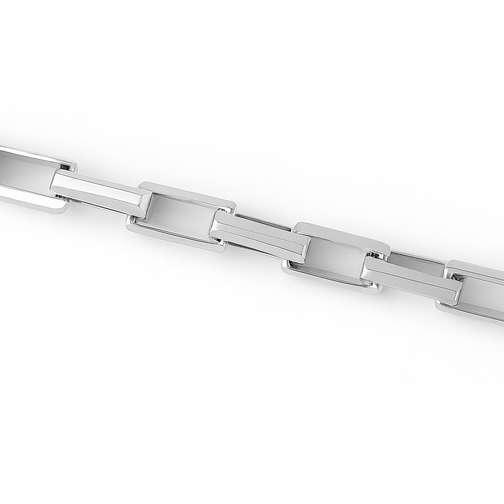 925 Sterling Silver Italian Cubic Paperclip Chain