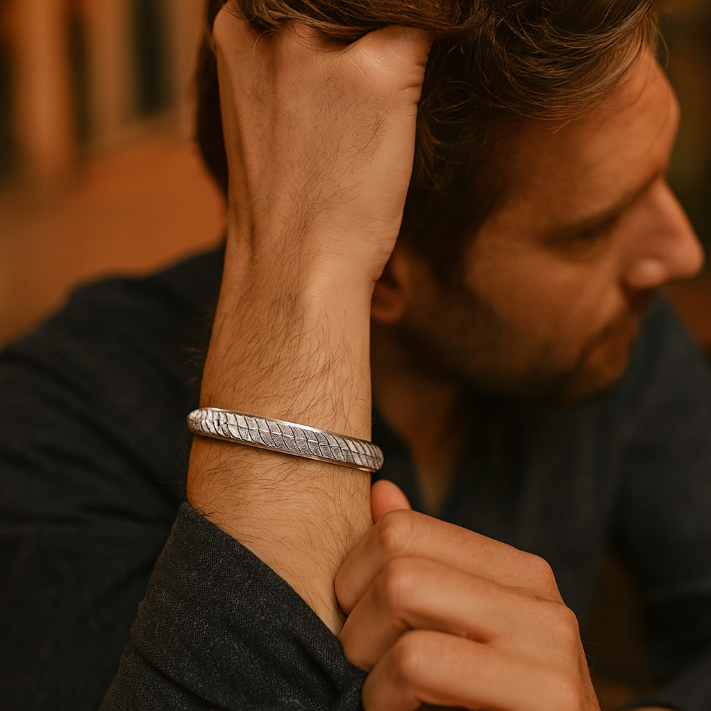 925 Sterling Silver Nature Curve Kada