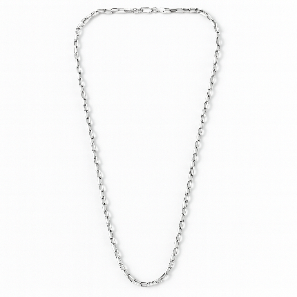 925 Sterling Silver Italian Cubic Paperclip Chain