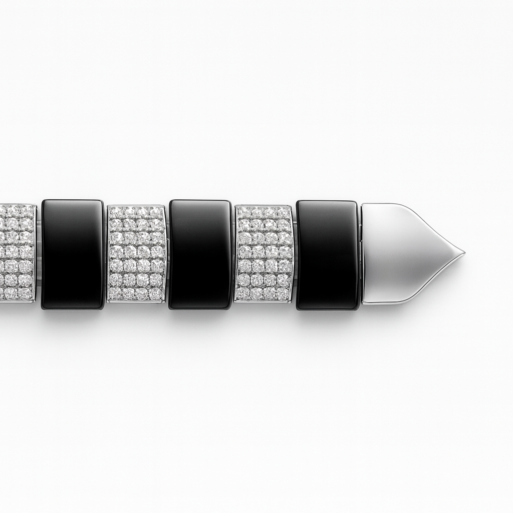 925 Sterling Silver Black Ice Block Bracelet