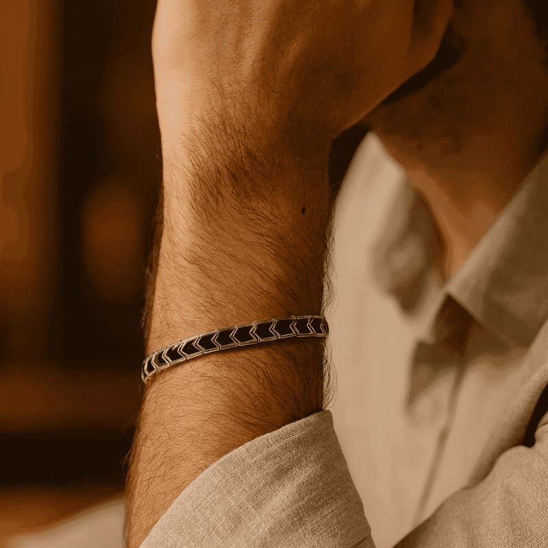 925 Sterling Silver Arrow Link Bracelet - Celestora - India - - men, new - Bracelet