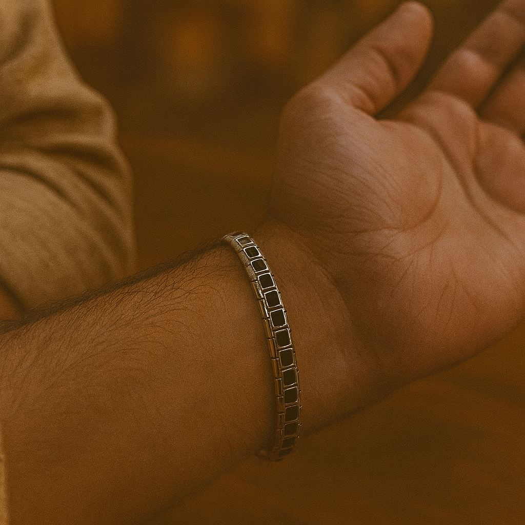 925 Sterling Silver Modern Block Bracelet