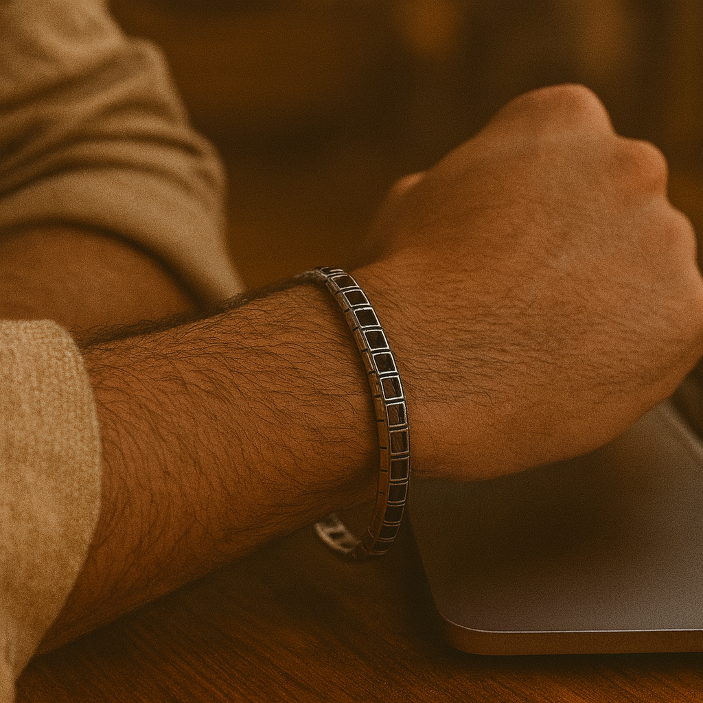 925 Sterling Silver Modern Block Bracelet