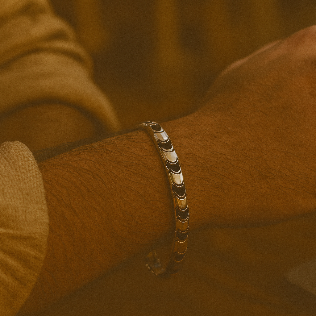 925 Sterling Silver Wave Link Bracelet