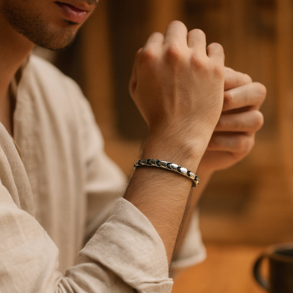 925 Sterling Silver Wave Link Bracelet